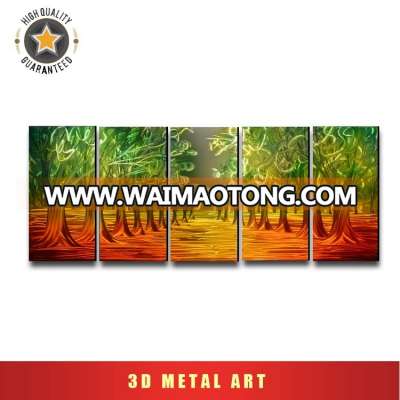 Metal Wall Art - Large Contemporary Set of 5 Panels - Artwork Sculpture for Your Home, Living room, Office-32" x 84"